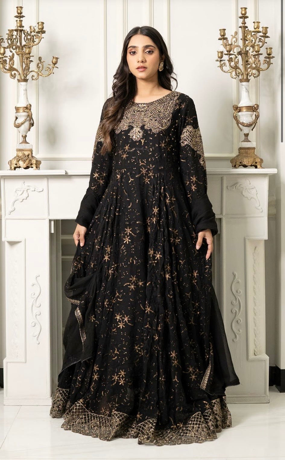 CHIFFON MAXI DRESS BLACK