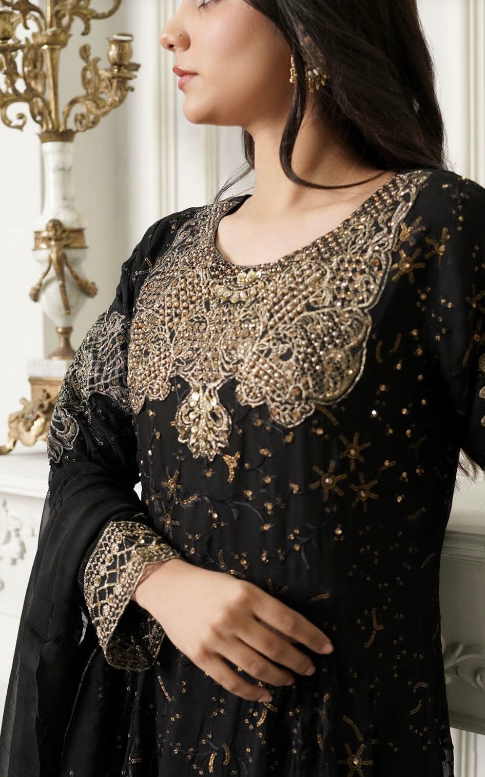 CHIFFON MAXI DRESS BLACK