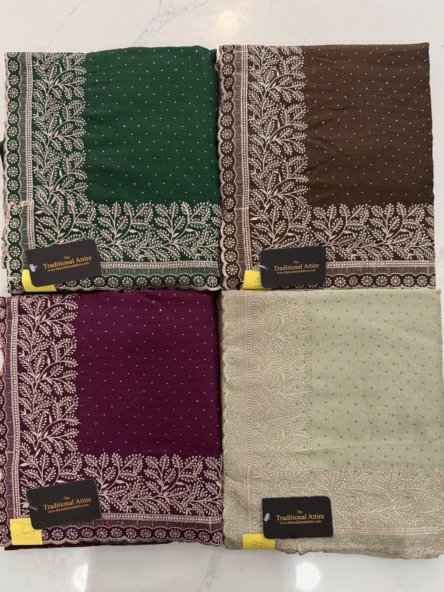 Embroidered diamanté saree