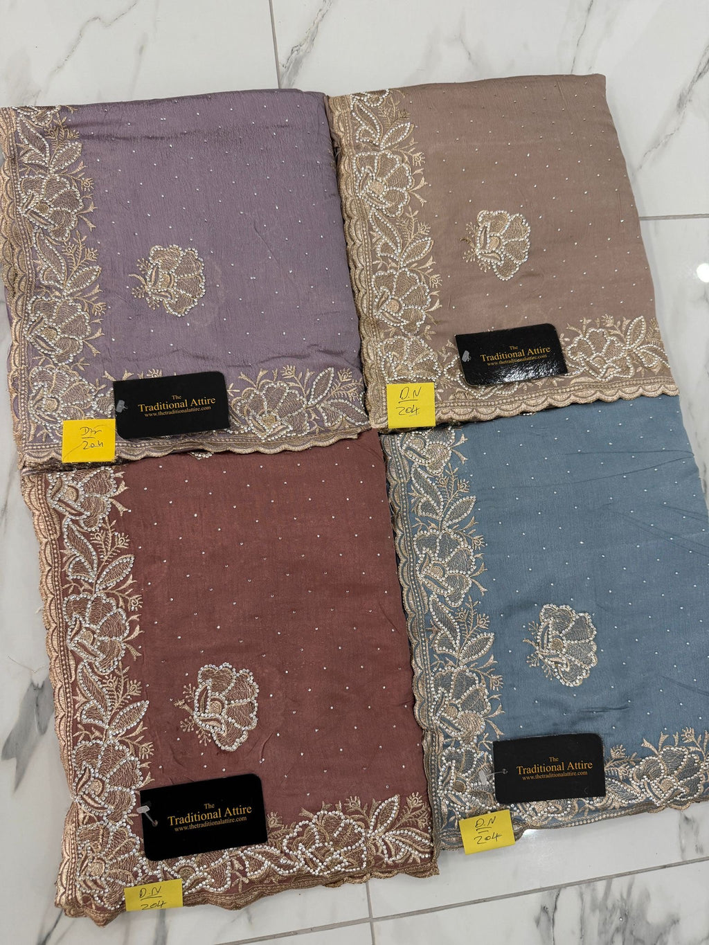 Stonework Saree- 4 colours