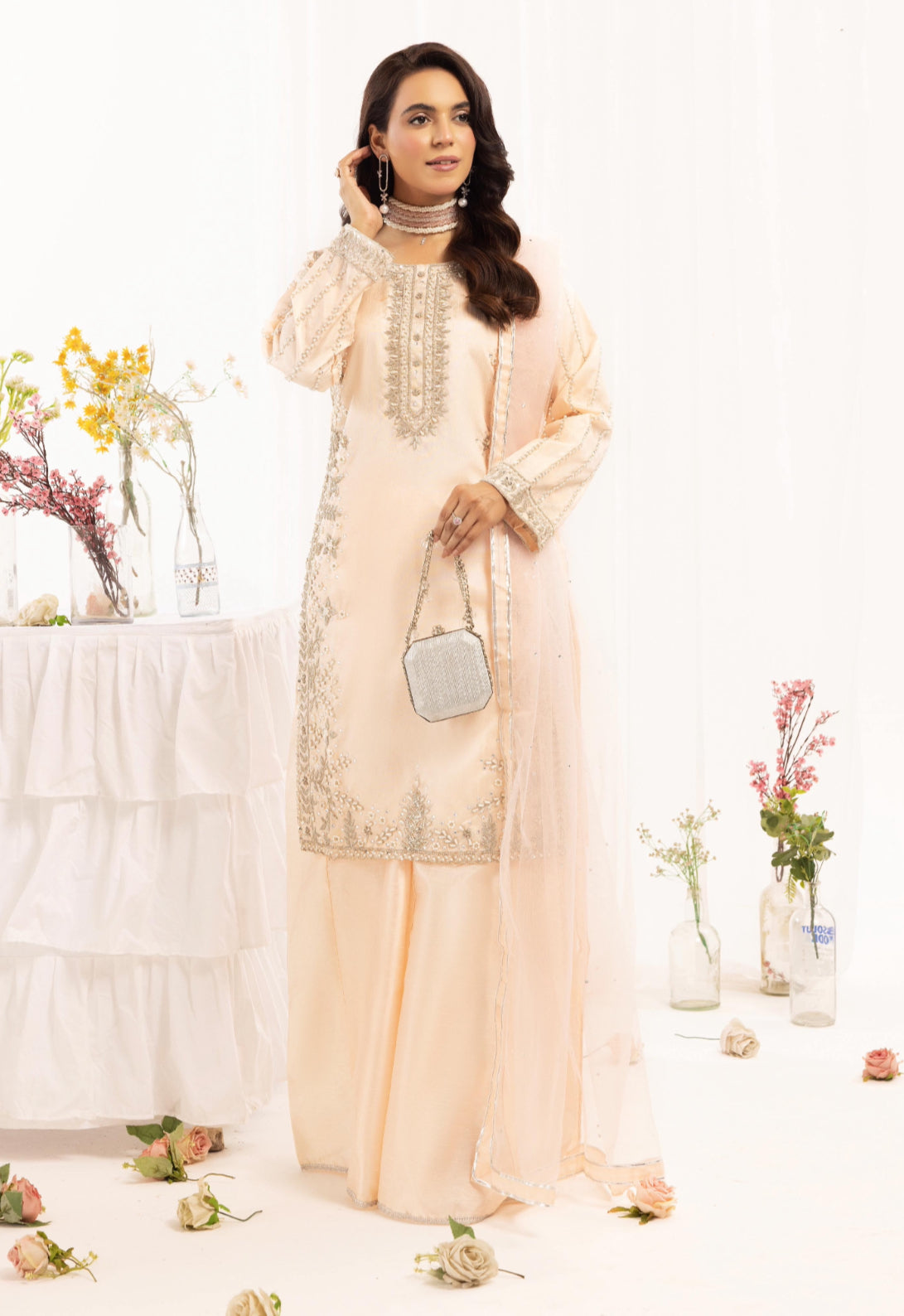 Signature Raw silk sharara by SIMRANS