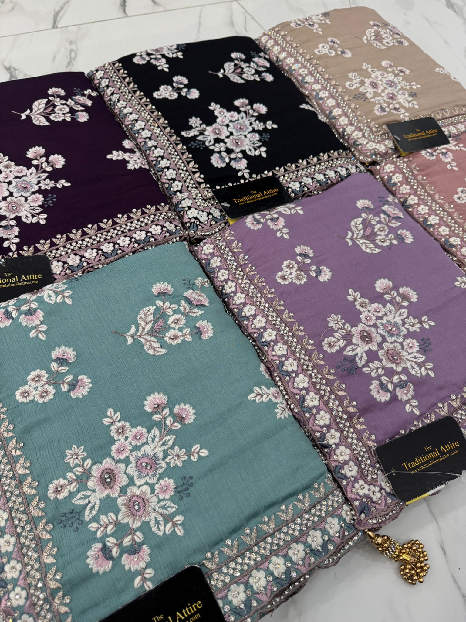 Floral Embroidered Saree