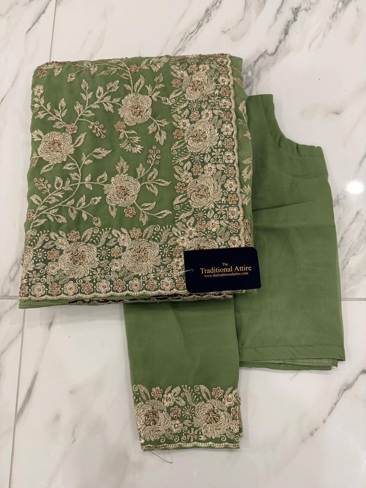 Embroidered stonework Saree