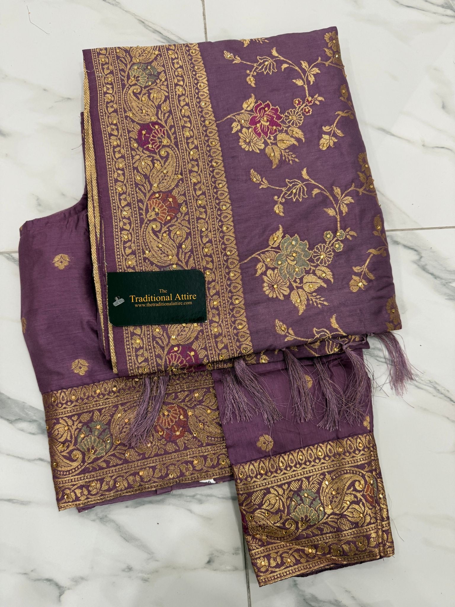 Banarsi Katan Floral saree