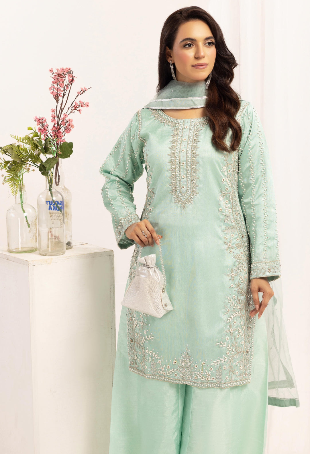 Signature raw silk sharara by SIMRANS