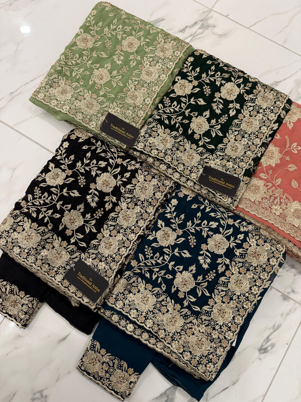 Embroidered stonework Saree