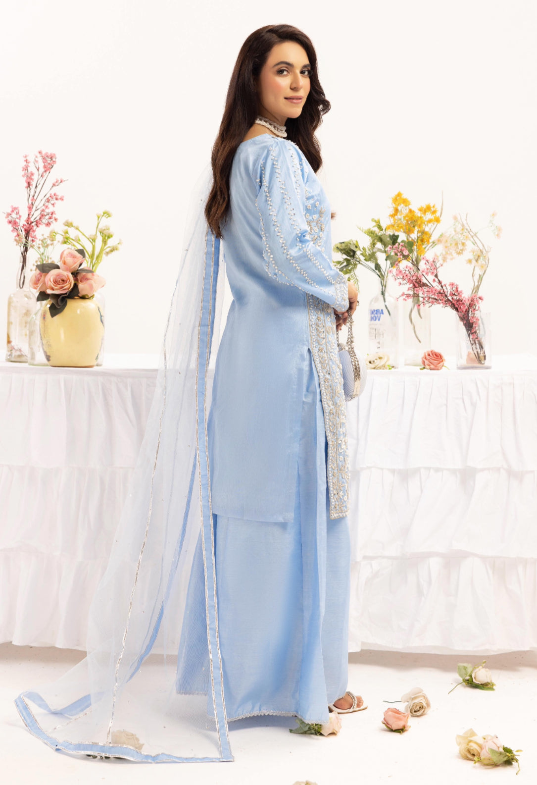 Signature raw silk sharara by SIMRANS