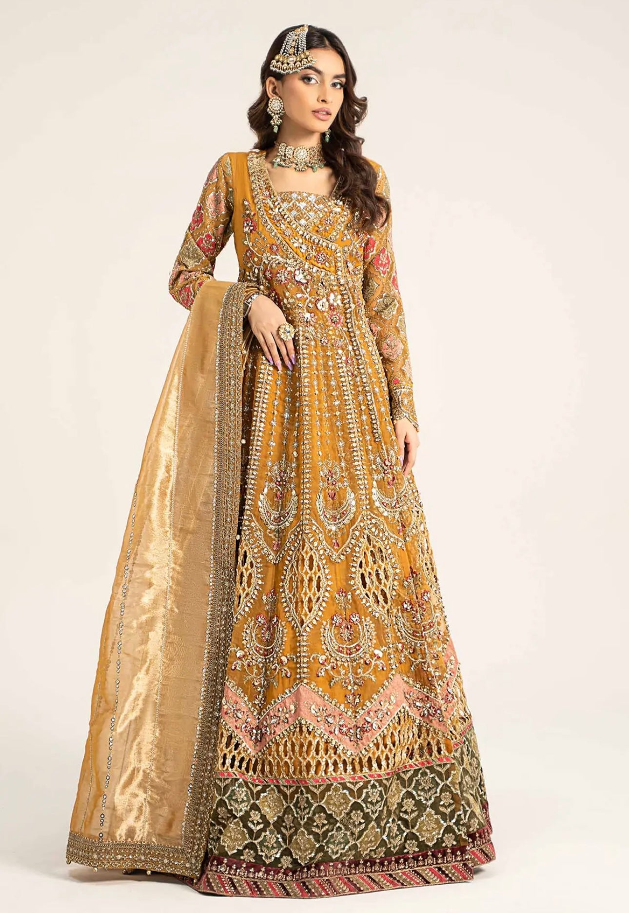 Maria B Inspired Mustard Maxi