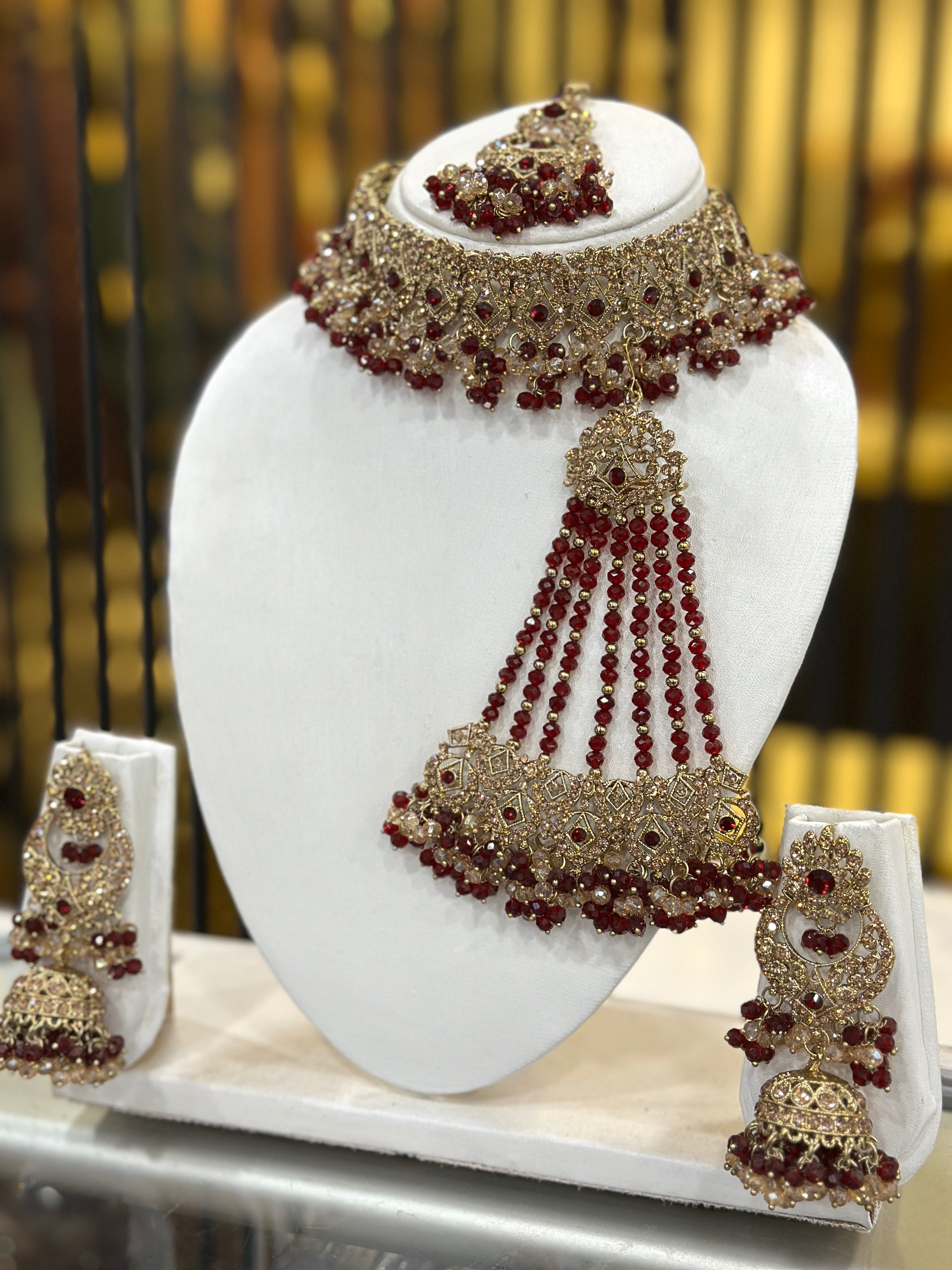 Jewellery set - Maroon
