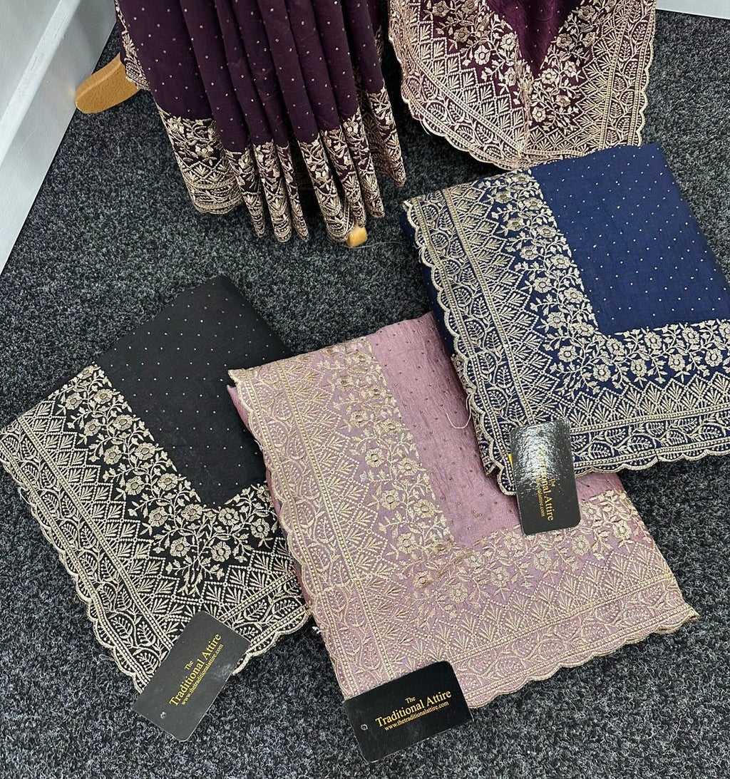 Isha embroidered diamanté saree