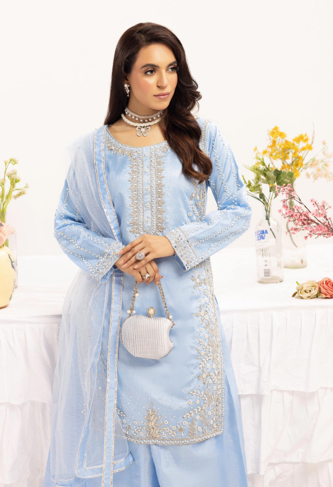 Signature raw silk sharara by SIMRANS