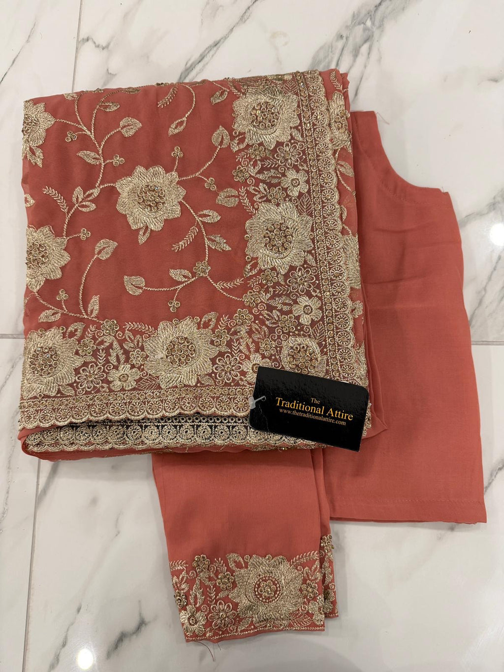 Embroidered stonework Saree