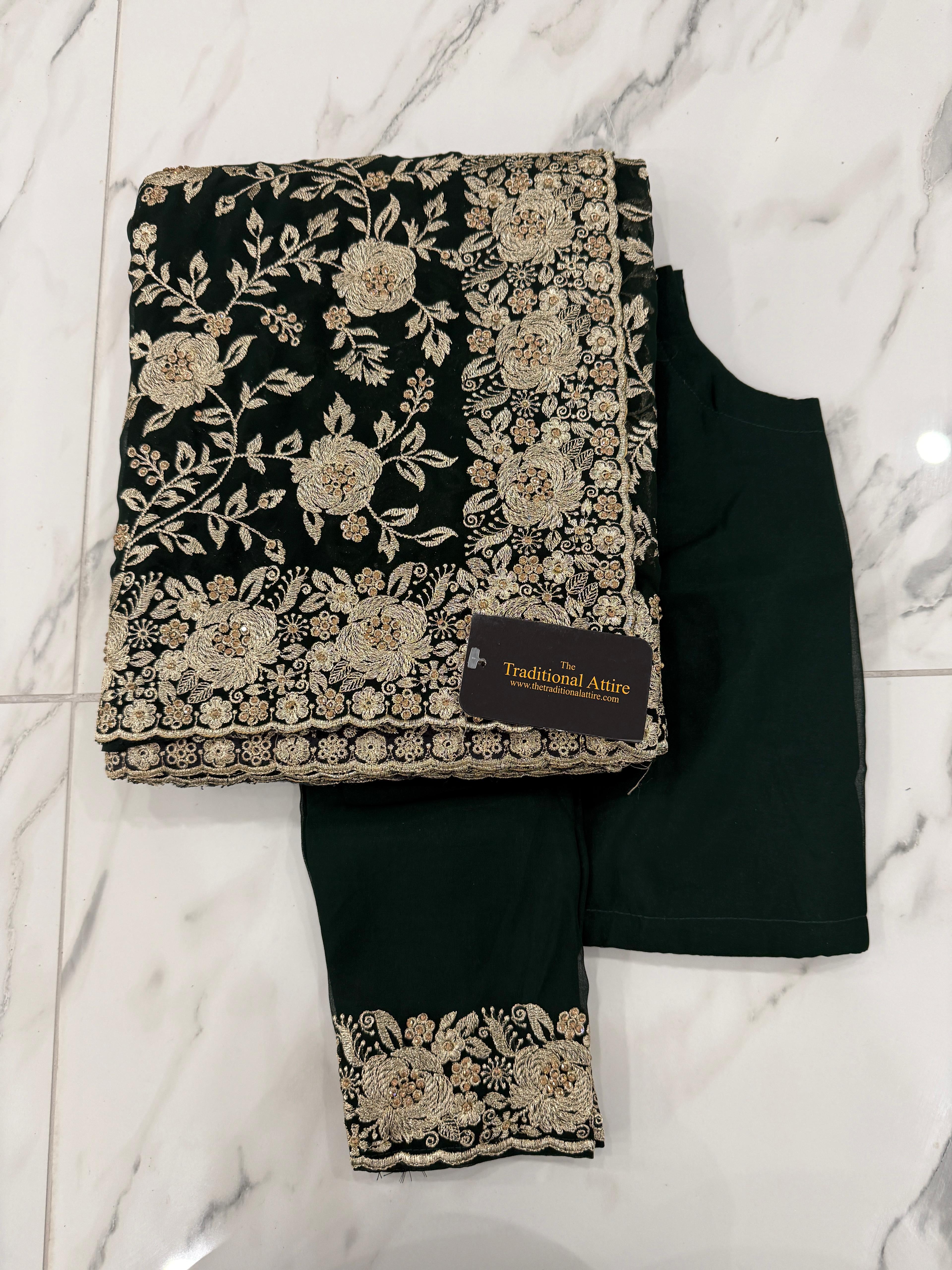 Embroidered stonework Saree