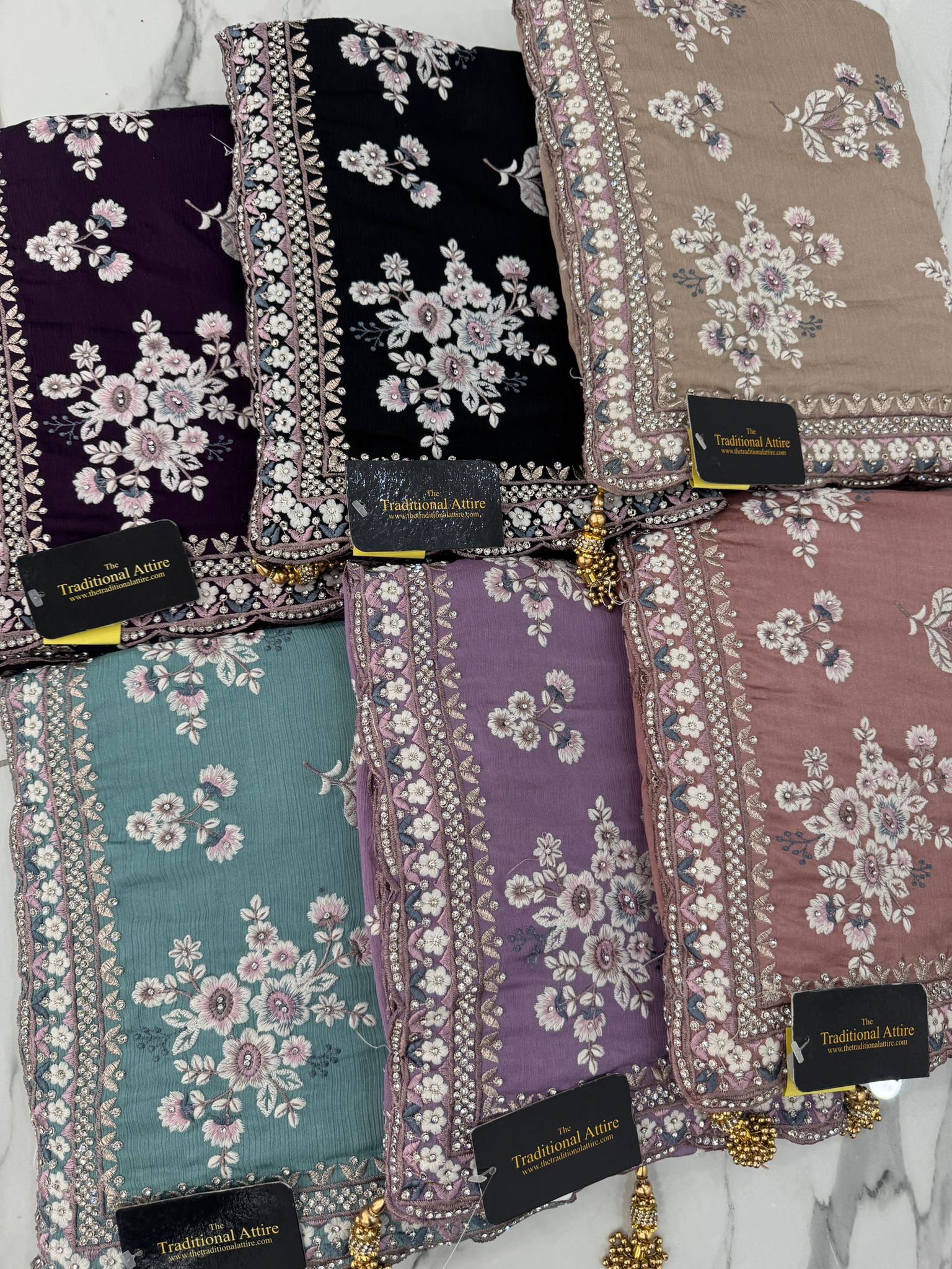 Floral Embroidered Saree