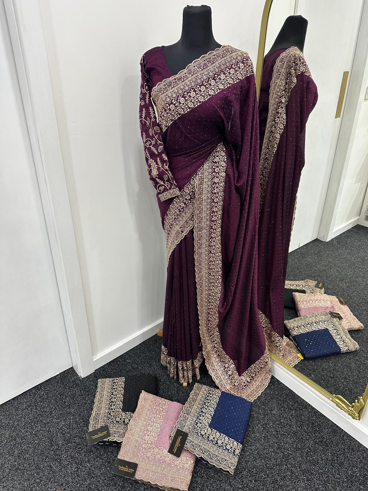 Isha embroidered diamanté saree