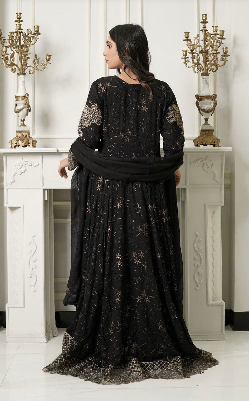 CHIFFON MAXI DRESS BLACK