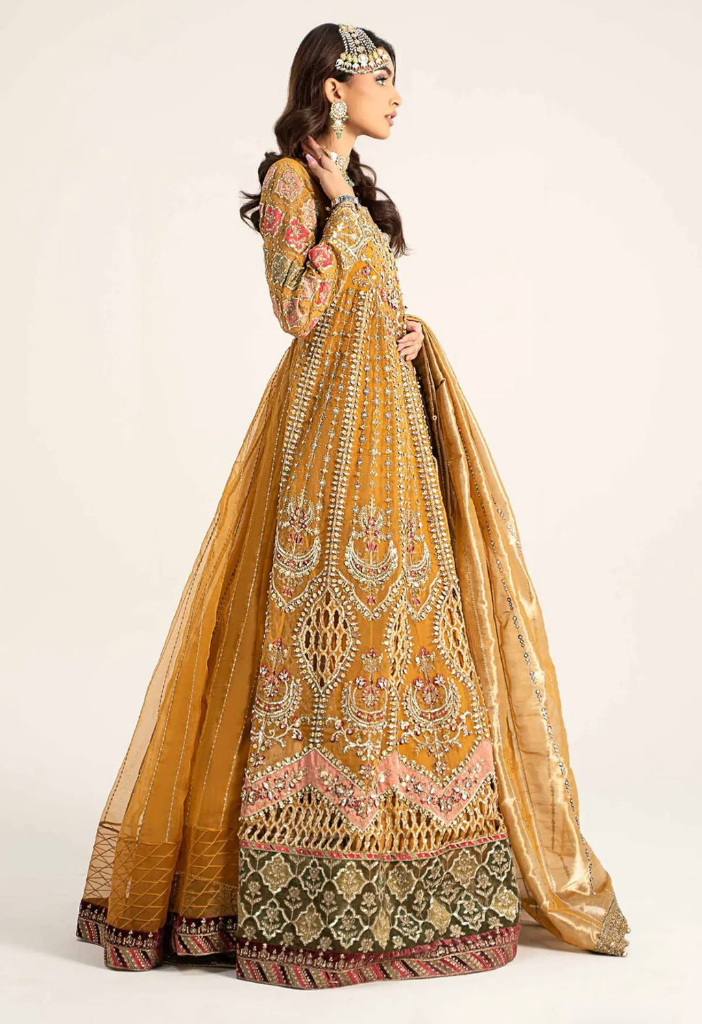 Maria B Inspired Mustard Maxi