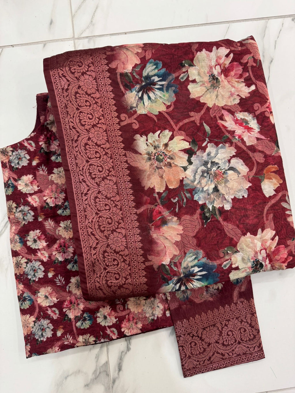 Floral banarsi saree