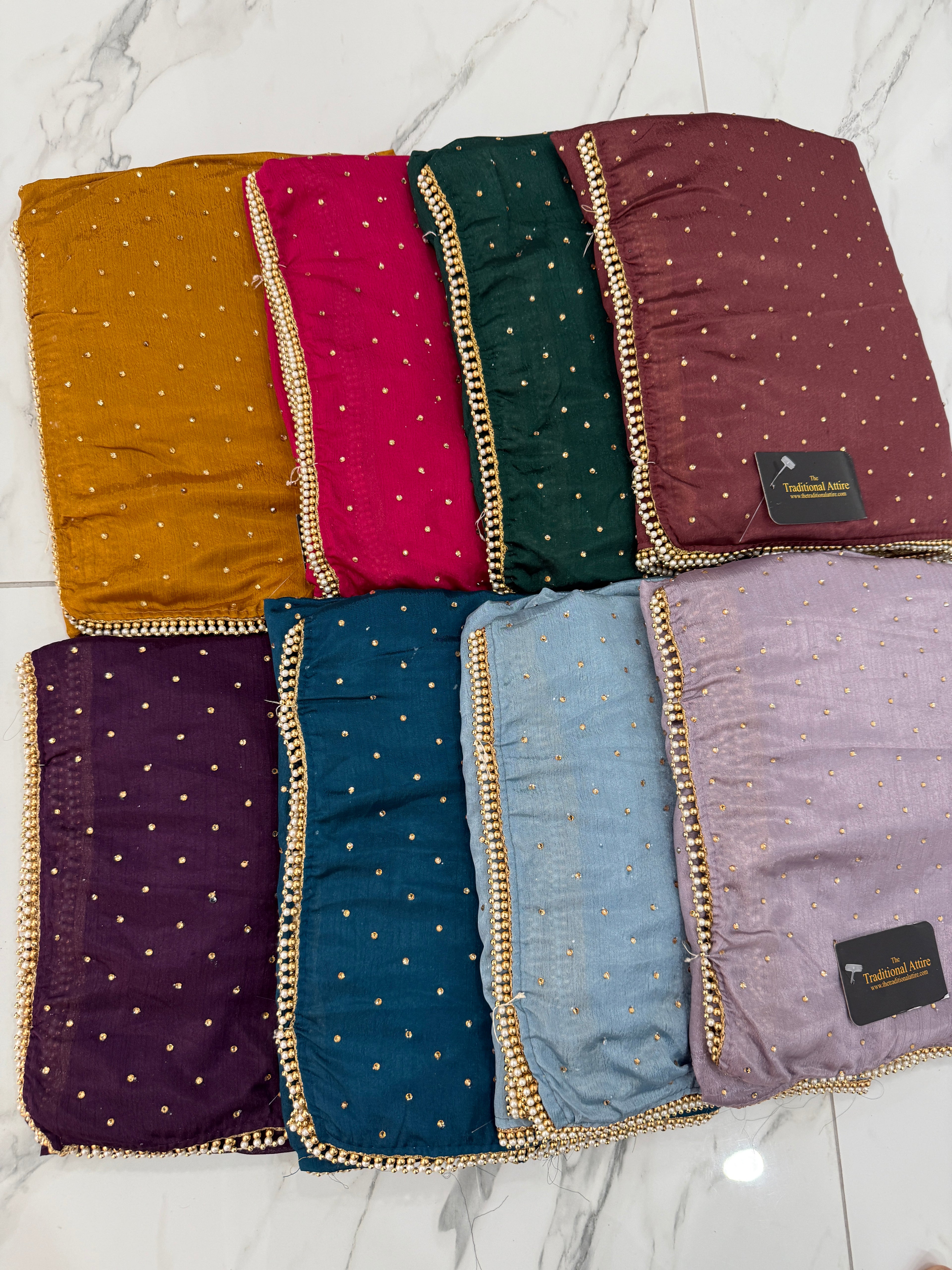 Pearl Diamanté Saree