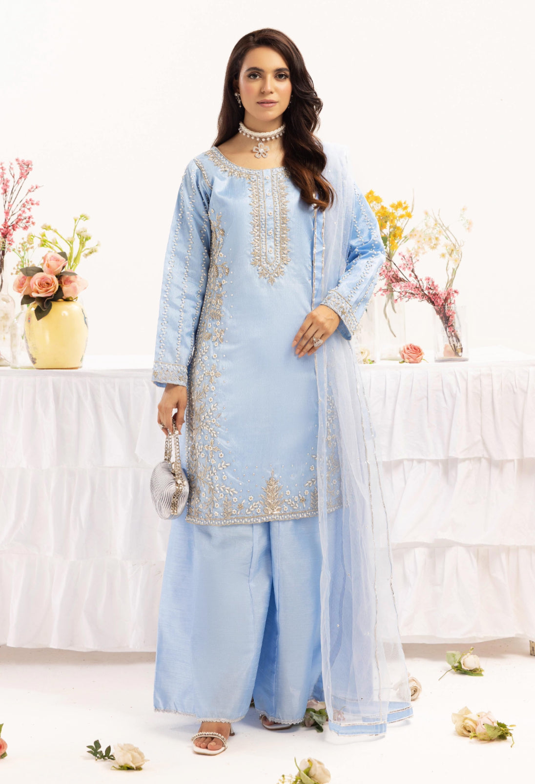Signature raw silk sharara by SIMRANS