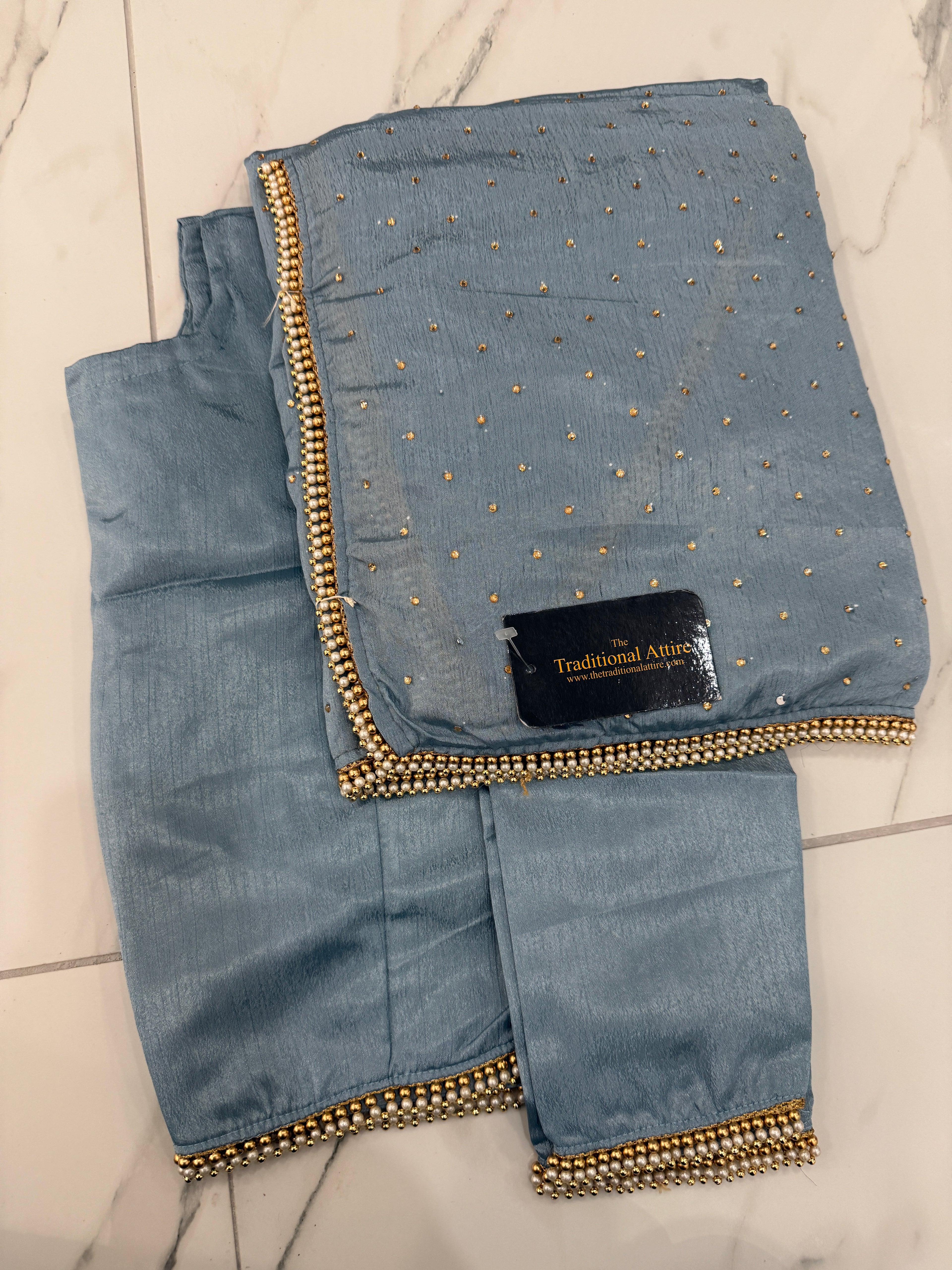 Pearl Diamanté Saree