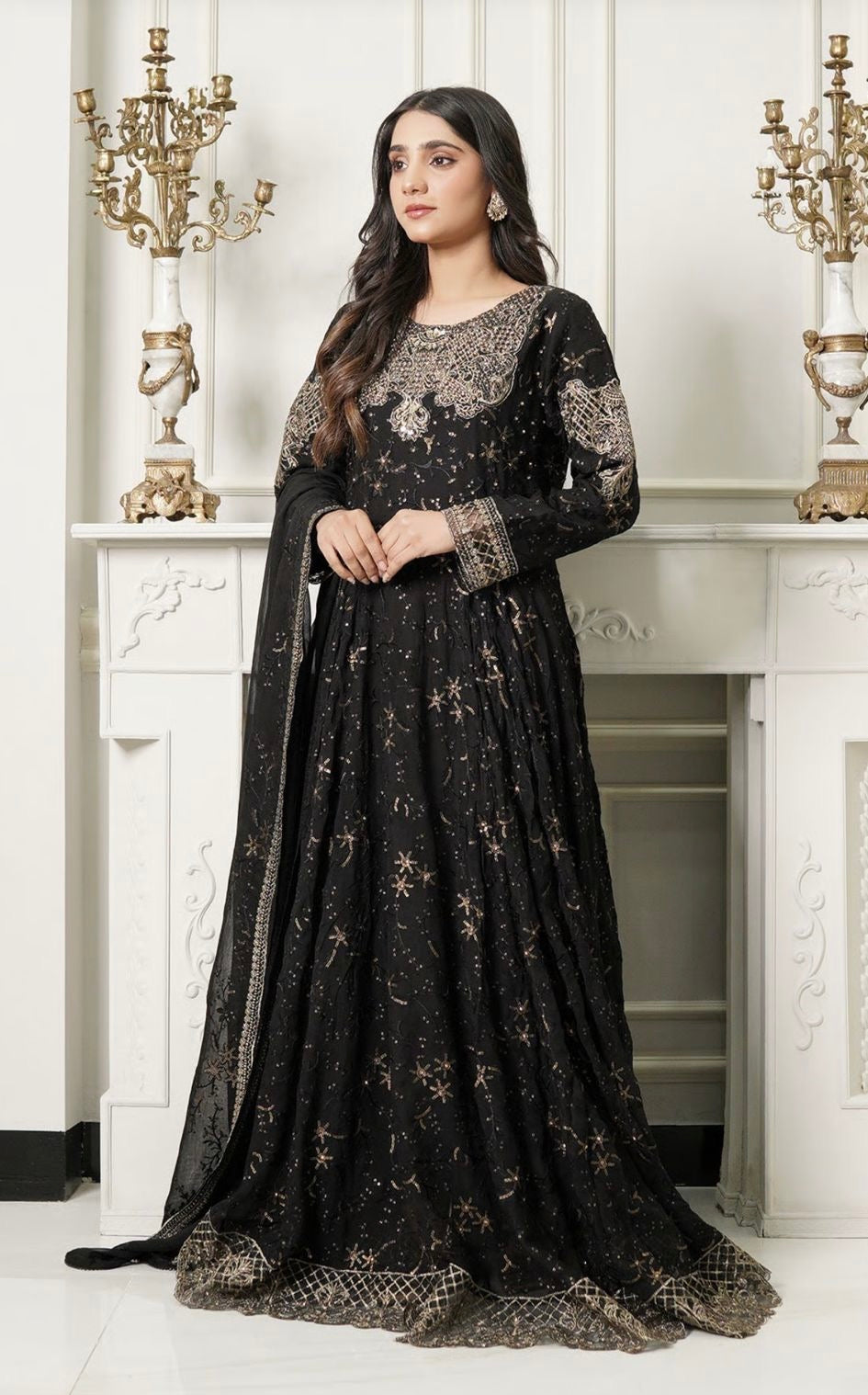CHIFFON MAXI DRESS BLACK