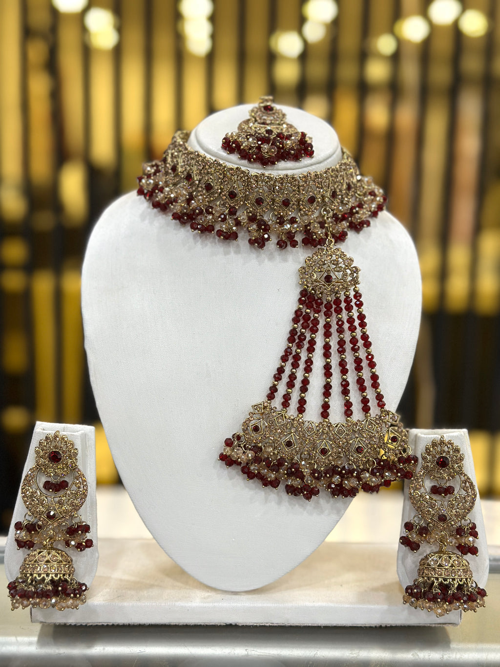 Jewellery set - Maroon