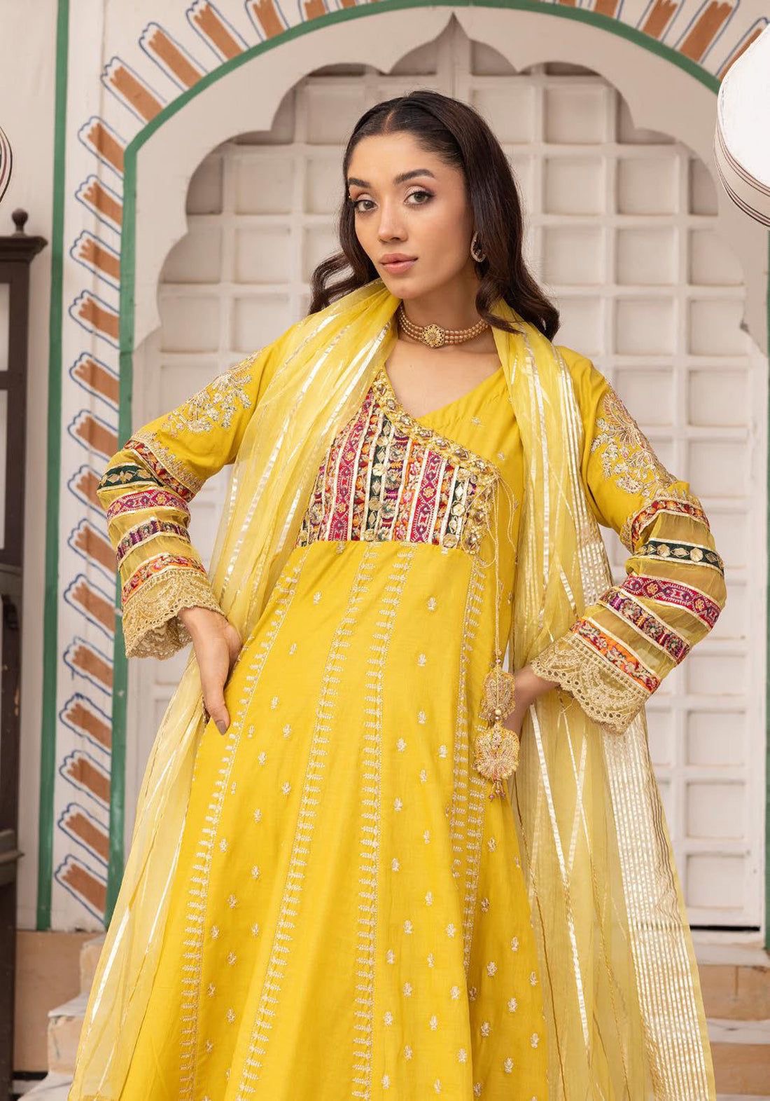Cotton Zari Work Dress by Simrans
