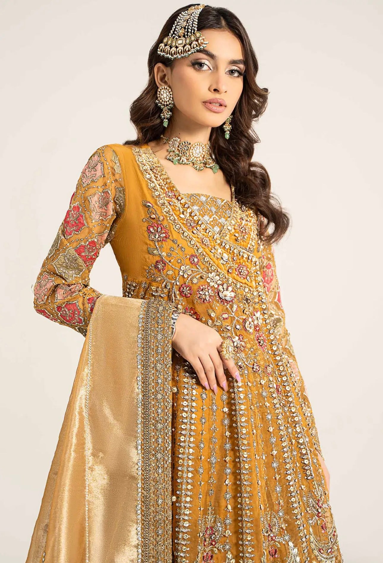 Maria B Inspired Mustard Maxi