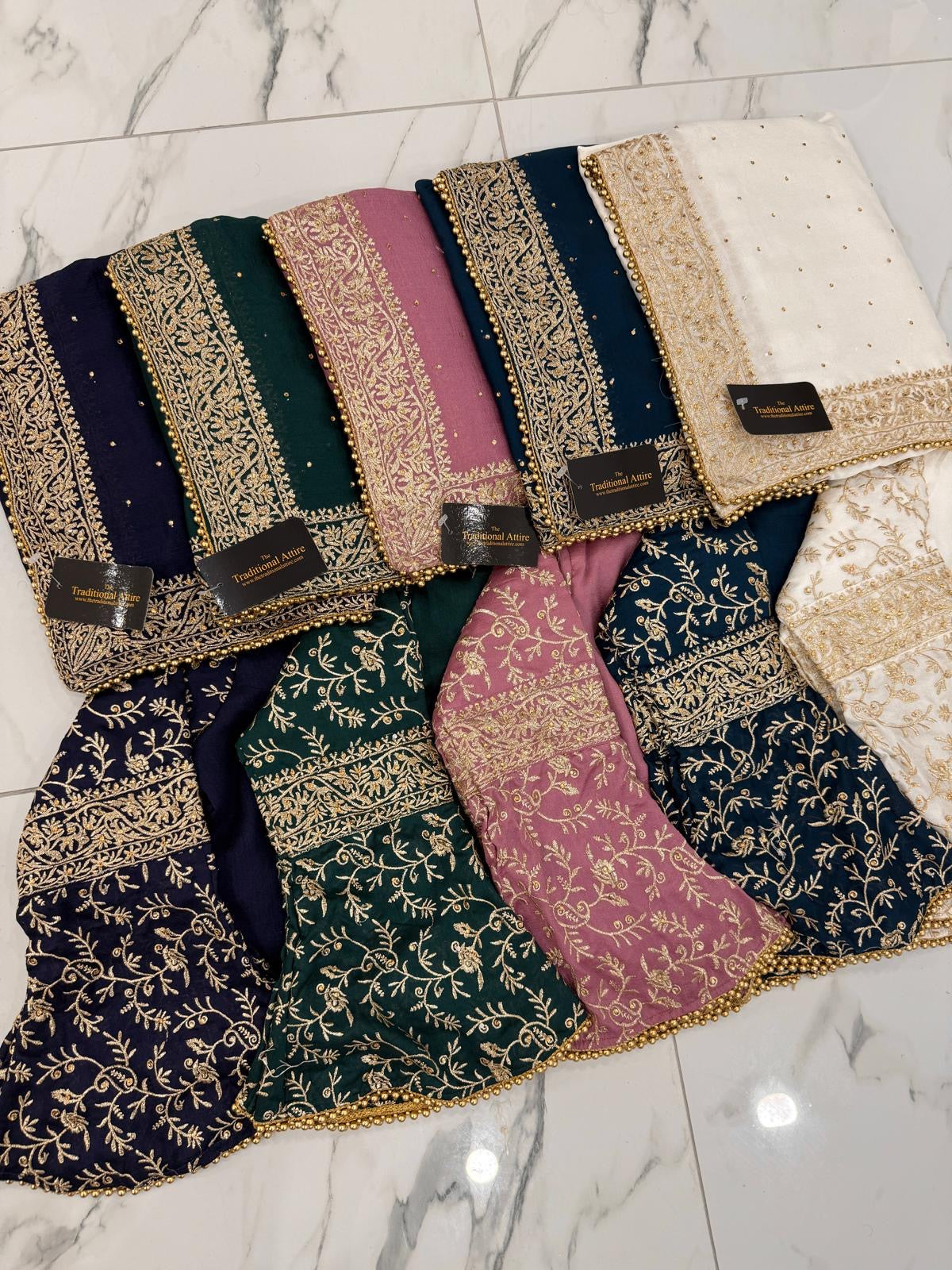 Embroidered Saree with Flared Sleeve Blouse