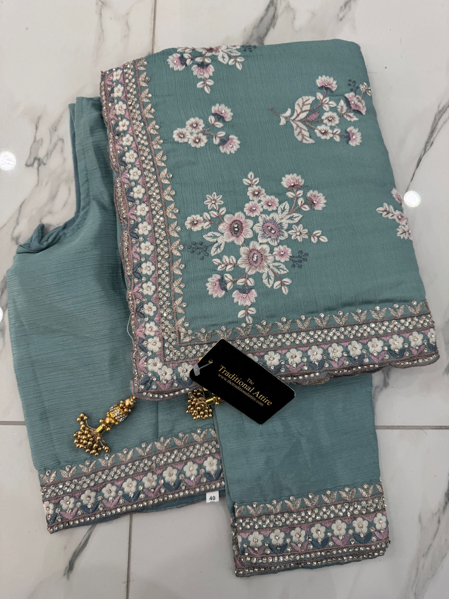 Floral Embroidered Saree